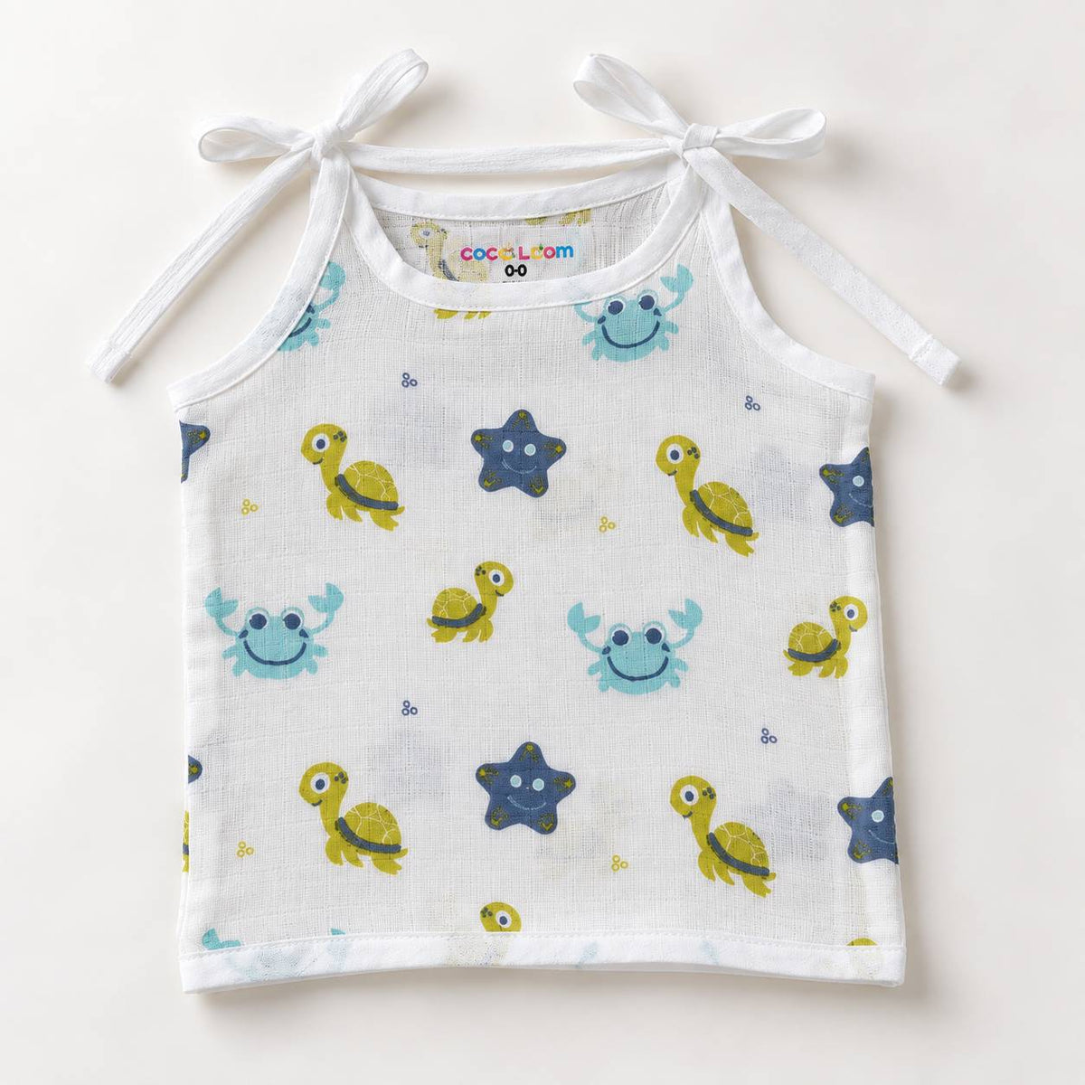 Cotton Muslin Knot Baby Jabla - Aqua Babies Print | New Born