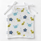 Cotton Muslin Knot Baby Jabla - Aqua Babies Print | New Born