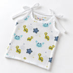 Cotton Muslin Knot Baby Jabla - Aqua Babies Print | New Born