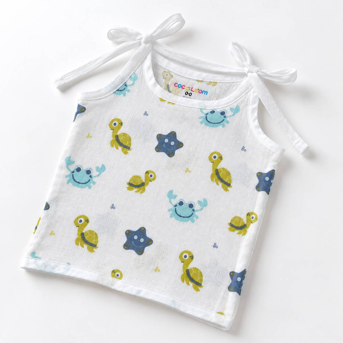 Cotton Muslin Knot Baby Jabla - Aqua Babies Print | New Born