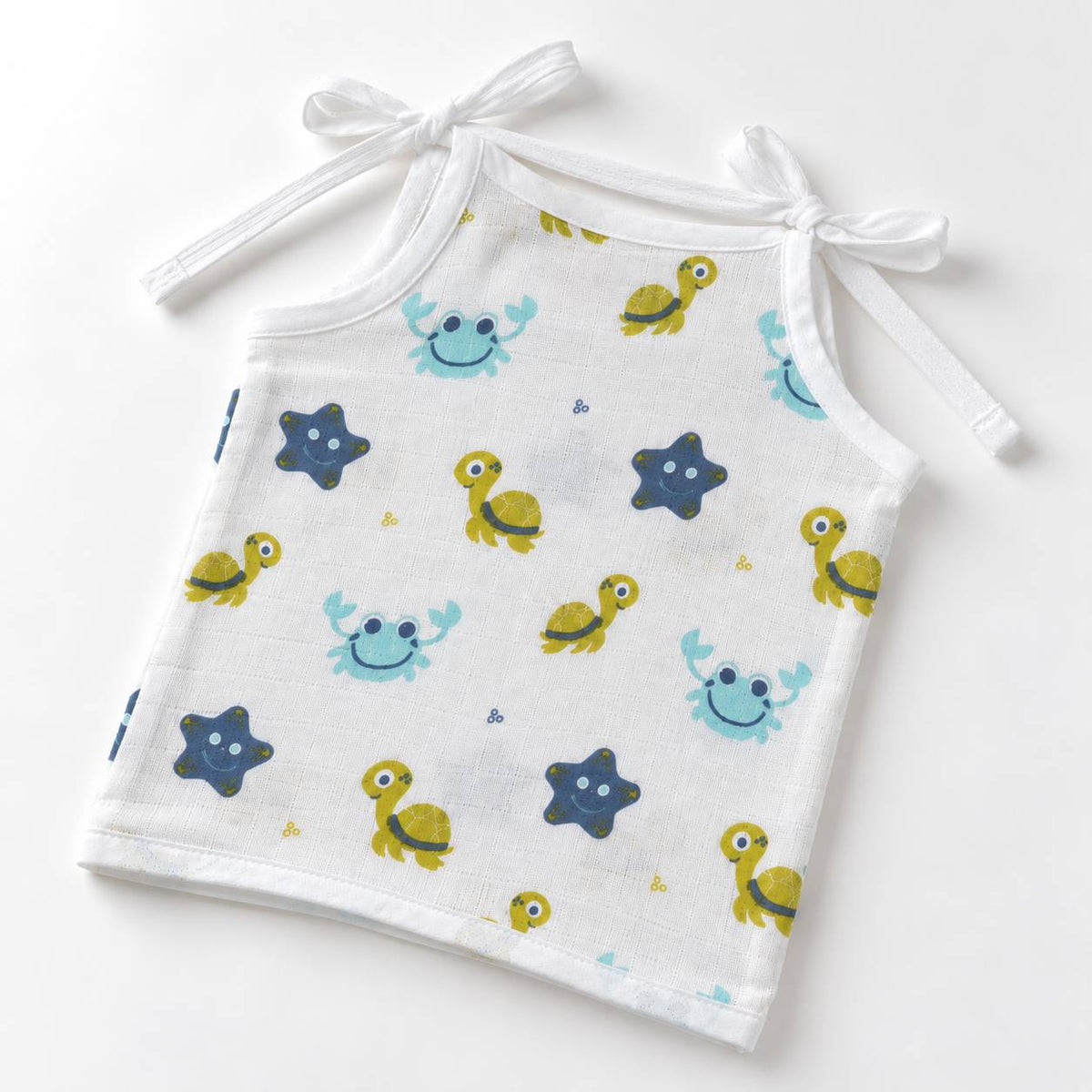Cotton Muslin Knot Baby Jabla - Aqua Babies Print | New Born