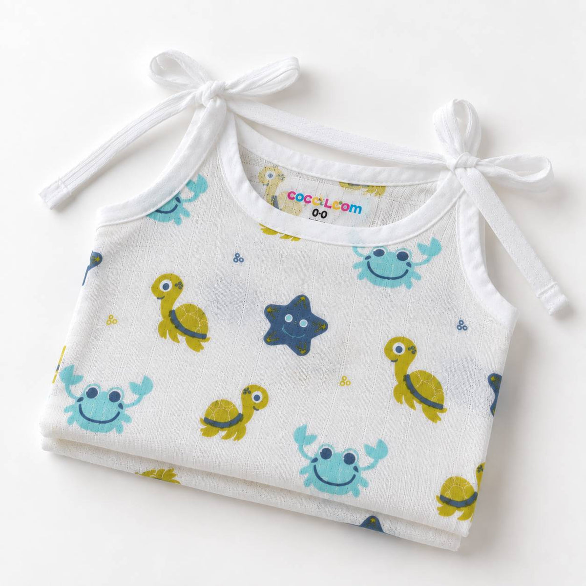 Cotton Muslin Knot Baby Jabla - Aqua Babies Print | New Born