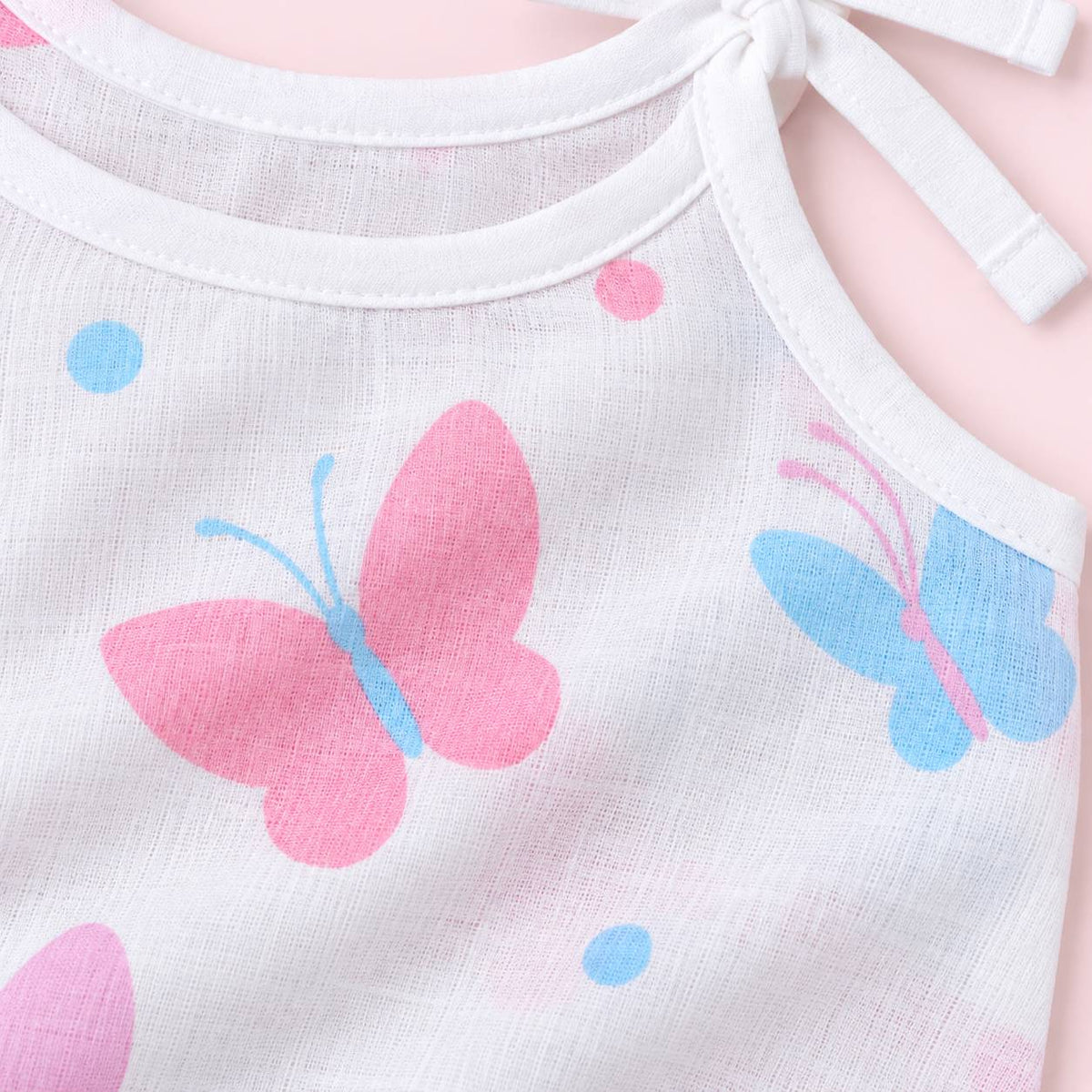 Cotton Muslin Knot Baby Jabla - Butterfly Blush Print | New Born