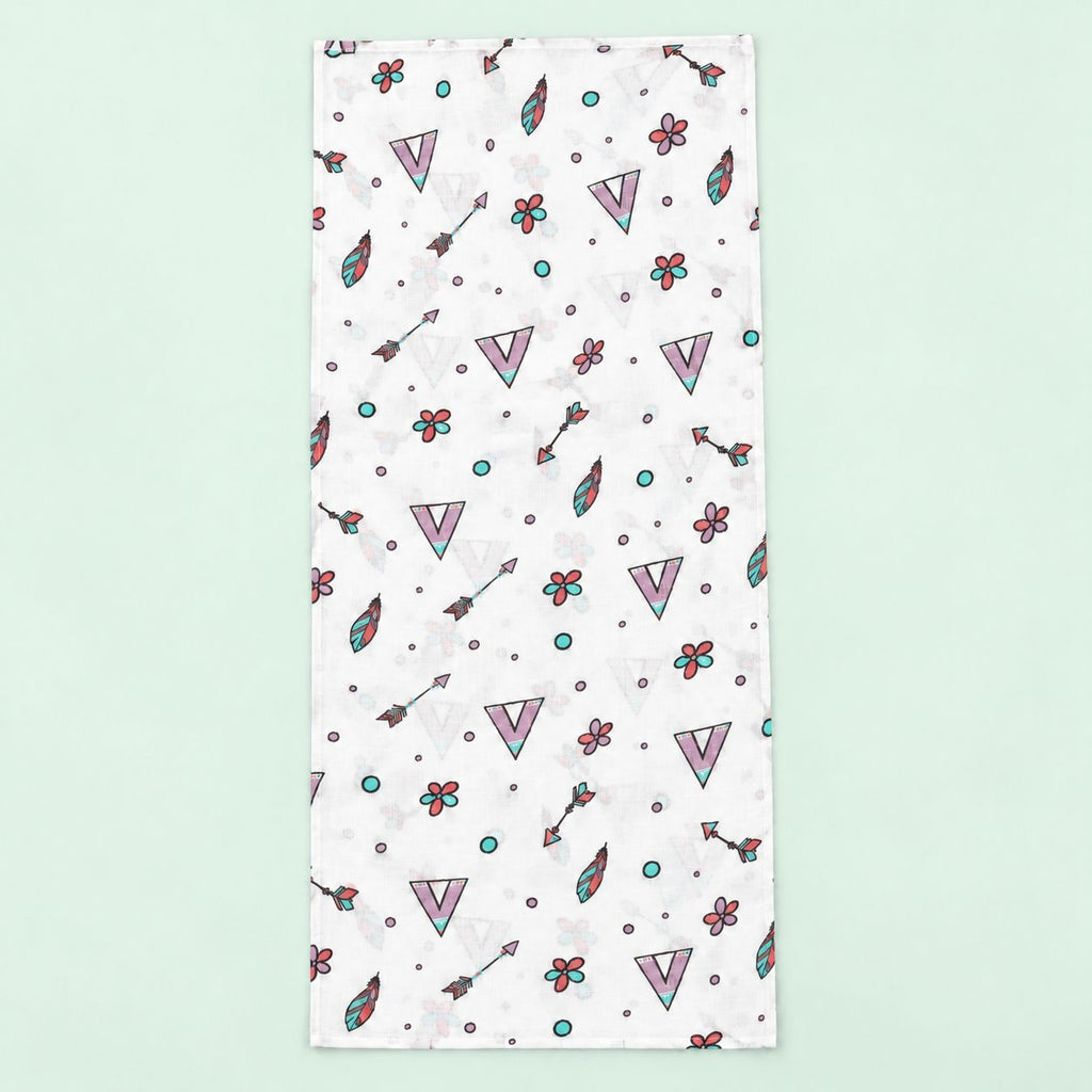 Cotton Muslin Baby Bath Towels 75 x 150 cm - Boho Bloom Print | Newborn & Infant