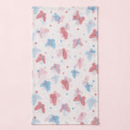Cotton Muslin Baby Bath Towels 75 x 150 cm - Butterfly Blush Print | Newborn & Infant