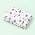 Cotton Muslin Baby Bath Towels 75 x 150 cm - Boho Bloom Print | Newborn & Infant