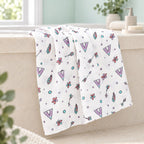 Cotton Muslin Baby Bath Towels 75 x 150 cm - Boho Bloom Print | Newborn & Infant