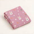 Cotton Muslin Baby Bath Towels 75 x 150 cm - Bunny Hearts Print | Newborn & Infant