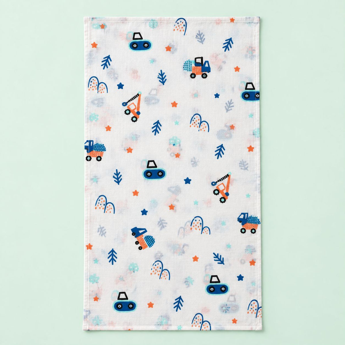 Cotton Muslin Baby Bath Towels 75 x 150 cm - Crane Crew Print | Newborn & Infant