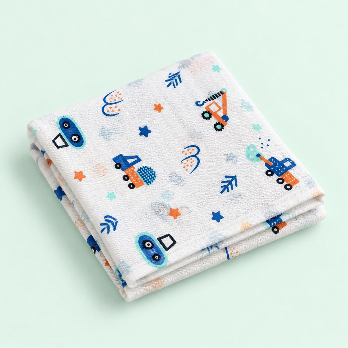 Cotton Muslin Baby Bath Towels 75 x 150 cm - Crane Crew Print | Newborn & Infant