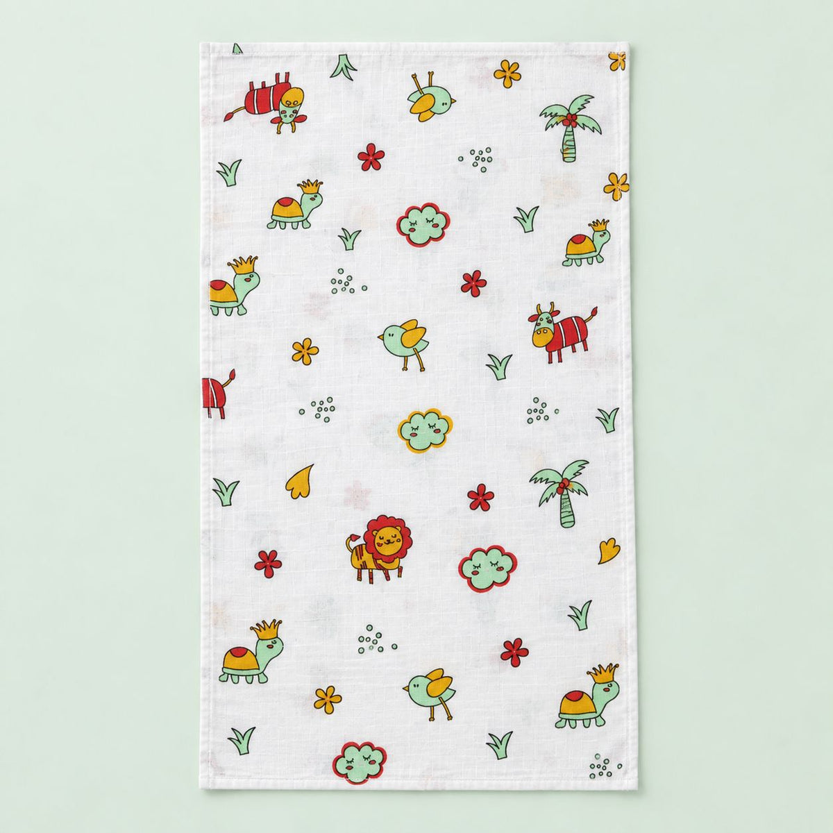 Cotton Muslin Baby Bath Towels 75 x 150 cm -  Farm Buddies Print | Newborn & Infant
