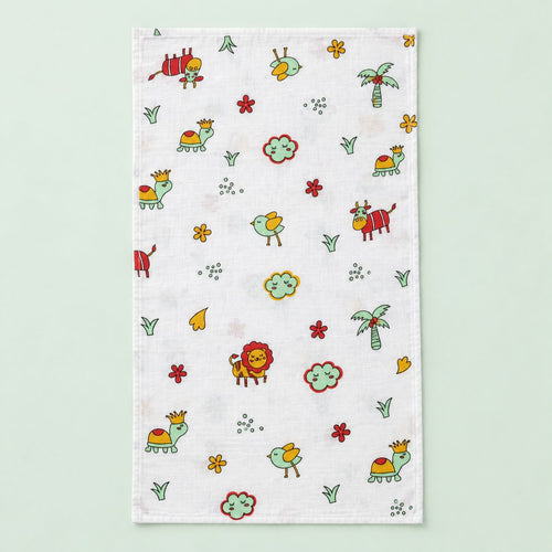 Cotton Muslin Baby Bath Towels 75 x 150 cm -  Farm Buddies Print | Newborn & Infant