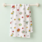 Cotton Muslin Baby Bath Towels 75 x 150 cm -  Farm Buddies Print | Newborn & Infant
