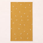 Cotton Muslin Baby Bath Towels 75 x 150 cm - Mustard Sprig Print | Newborn & Infant