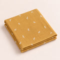 Cotton Muslin Baby Bath Towels 75 x 150 cm - Mustard Sprig Print | Newborn & Infant