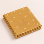 Cotton Muslin Baby Bath Towels 75 x 150 cm - Mustard Sprig Print | Newborn & Infant