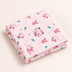 Cotton Muslin Baby Bath Towels 75 x 150 cm - Pink Forest Nights Print | Newborn & Infant