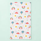 Cotton Muslin Baby Bath Towels 75 x 150 cm -  Rainbow Rides Print | Newborn & Infant