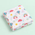 Cotton Muslin Baby Bath Towels 75 x 150 cm -  Rainbow Rides Print | Newborn & Infant