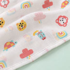 Cotton Muslin Baby Bath Towels 75 x 150 cm -  Safari Snuggles Print | Newborn & Infant