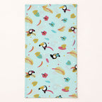 Cotton Muslin Baby Bath Towels 75 x 150 cm -  Tropical Toucans Print | Newborn & Infant