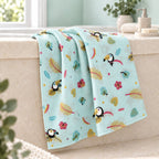 Cotton Muslin Baby Bath Towels 75 x 150 cm -  Tropical Toucans Print | Newborn & Infant
