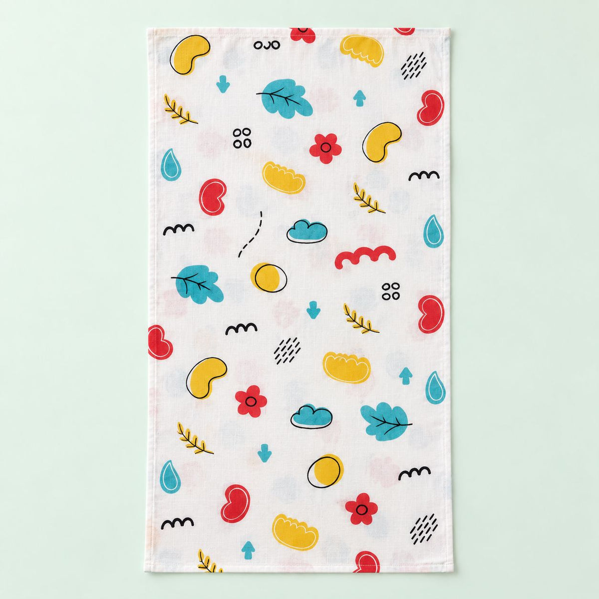 Cotton Muslin Baby Bath Towels 75 x 150 cm - Wild Doodles Print | Newborn & Infant