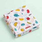 Cotton Muslin Baby Bath Towels 75 x 150 cm - Wild Doodles Print | Newborn & Infant