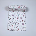 Boho Bloom Baby bath towel in white printed with colorful patterns