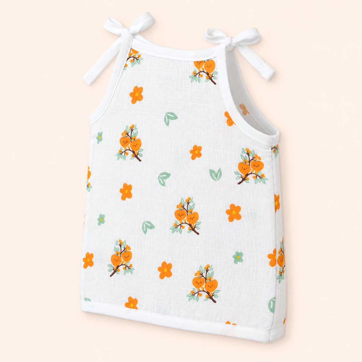 Cotton Muslin Knot Baby Jabla - Citrus Bloom Print | 0-3 Months