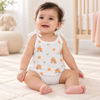 Cotton Muslin Knot Baby Jabla - Citrus Bloom Print | 0-3 Months
