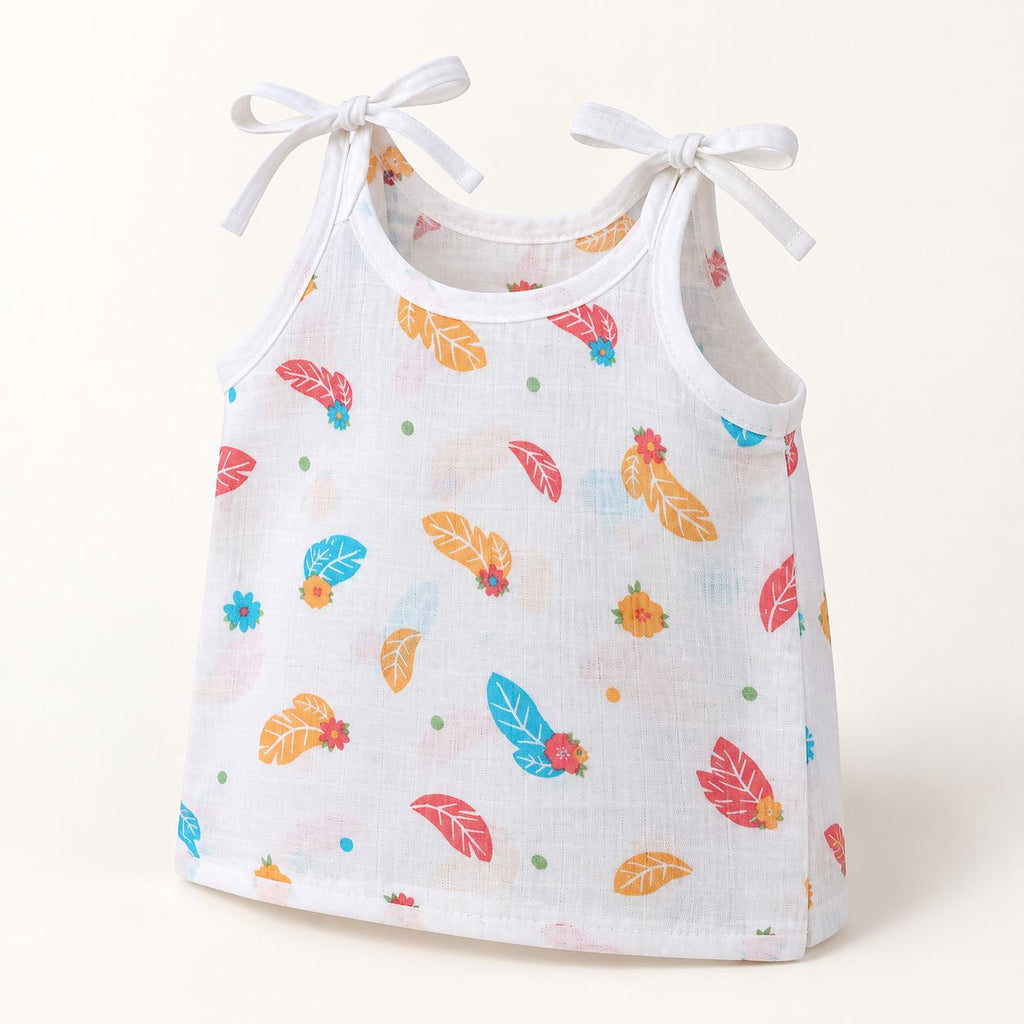 Cotton Muslin Knot Baby Jabla - Feathers Print | New Born