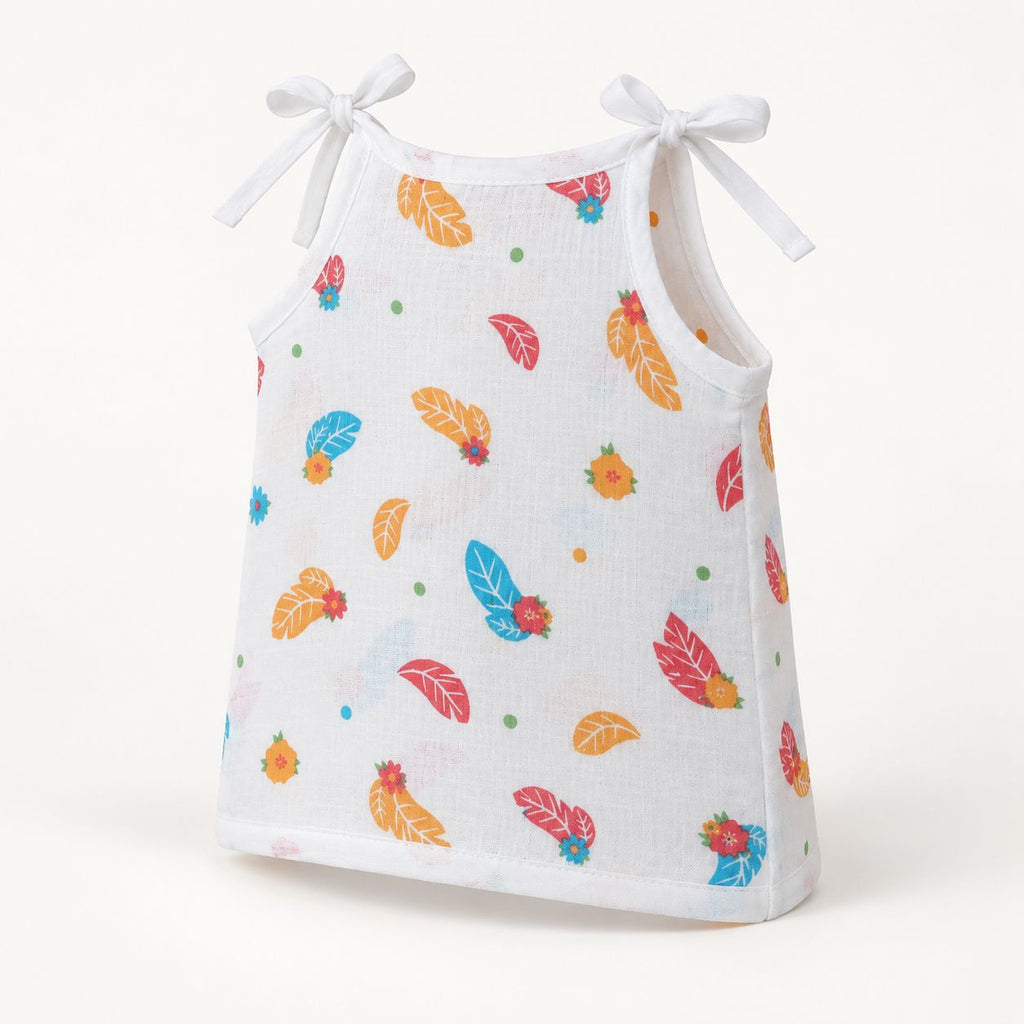 Cotton Muslin Knot Baby Jabla - Feathers Print | New Born