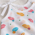 Cotton Muslin Knot Baby Jabla - Feathers Print | New Born