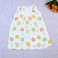 Donuts Baby sleeveless white frock with zip, printed with donut pattern