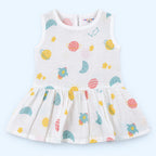 Cotton Muslin Baby Frock - Galaxy Nights Print | Button Closure| 6-12 Months