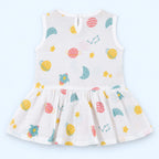 Cotton Muslin Baby Frock - Galaxy Nights Print | Button Closure| 6-12 Months