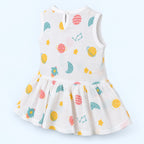 Cotton Muslin Baby Frock - Galaxy Nights Print | Button Closure| 6-12 Months