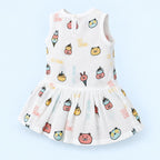 Cotton Muslin Baby Frock - Ice Cream Print | Button Closure | 0-3 Months