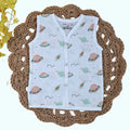 Cosmic Wonders Baby sleeveless top in white with snap buttons printed with space-themed design