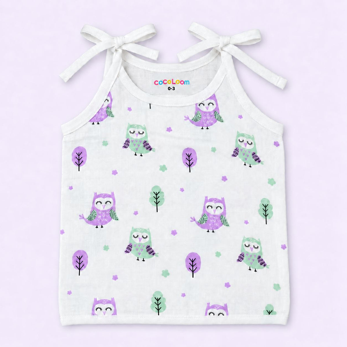 Cotton Muslin Knot Baby Jabla - Little Hoots Print | 0-3 Months