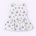 Cotton Muslin Baby Frock - Little Hoots Print | Button Closure | 6-12 Months
