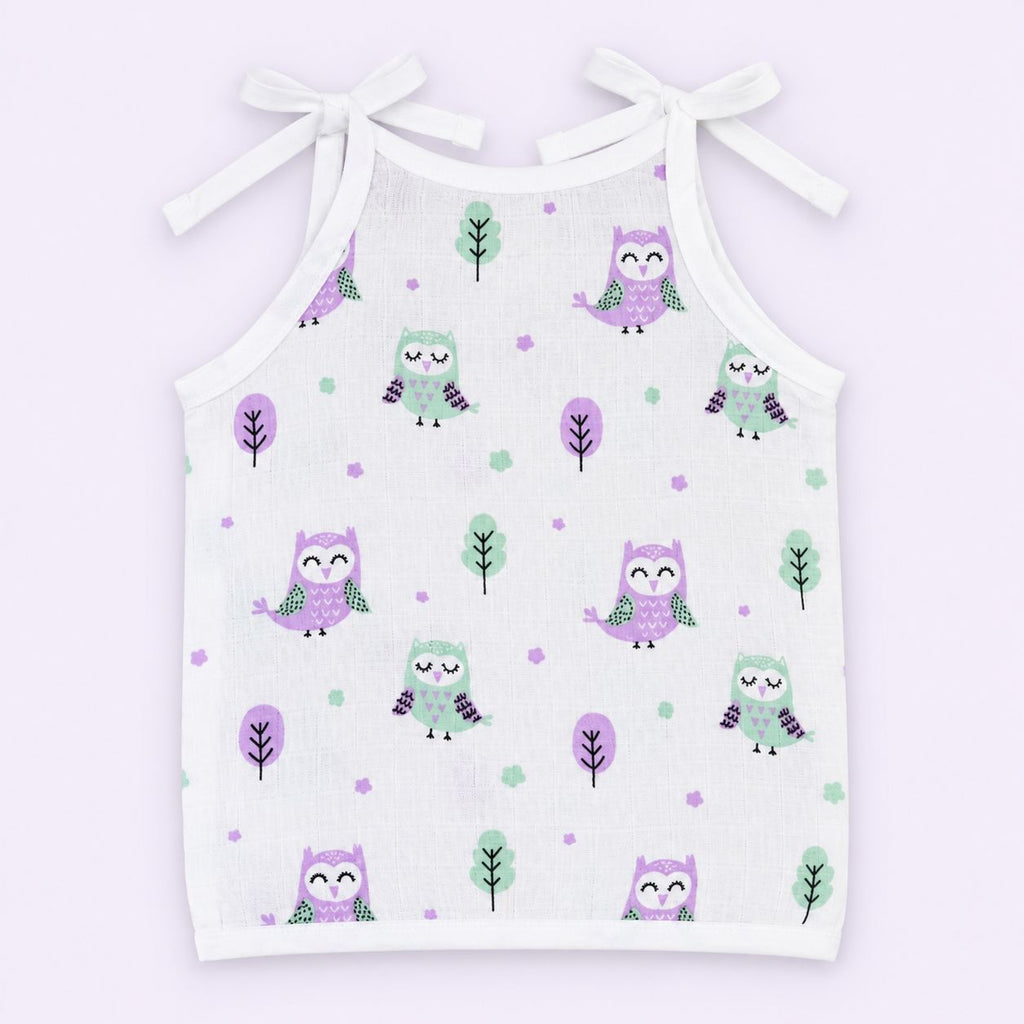 Cotton Muslin Knot Baby Jabla - Little Hoots Print | 0-3 Months