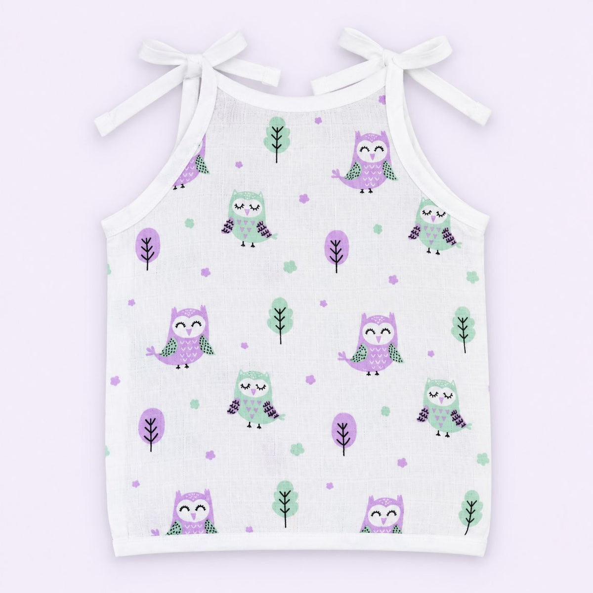 Cotton Muslin Knot Baby Jabla - Little Hoots Print | 0-3 Months