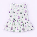 Cotton Muslin Baby Frock - Little Hoots Print | Button Closure | 6-12 Months