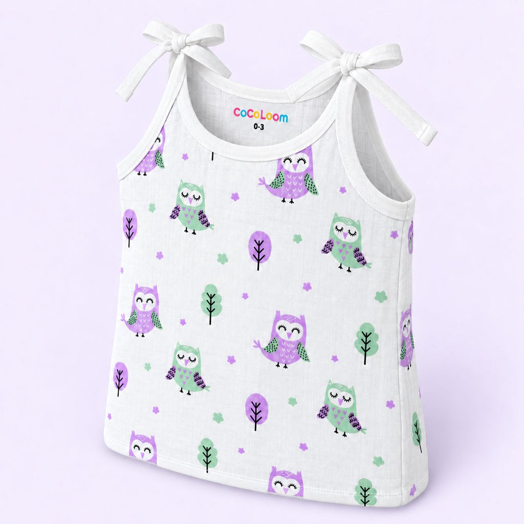 Cotton Muslin Knot Baby Jabla - Little Hoots Print | 0-3 Months