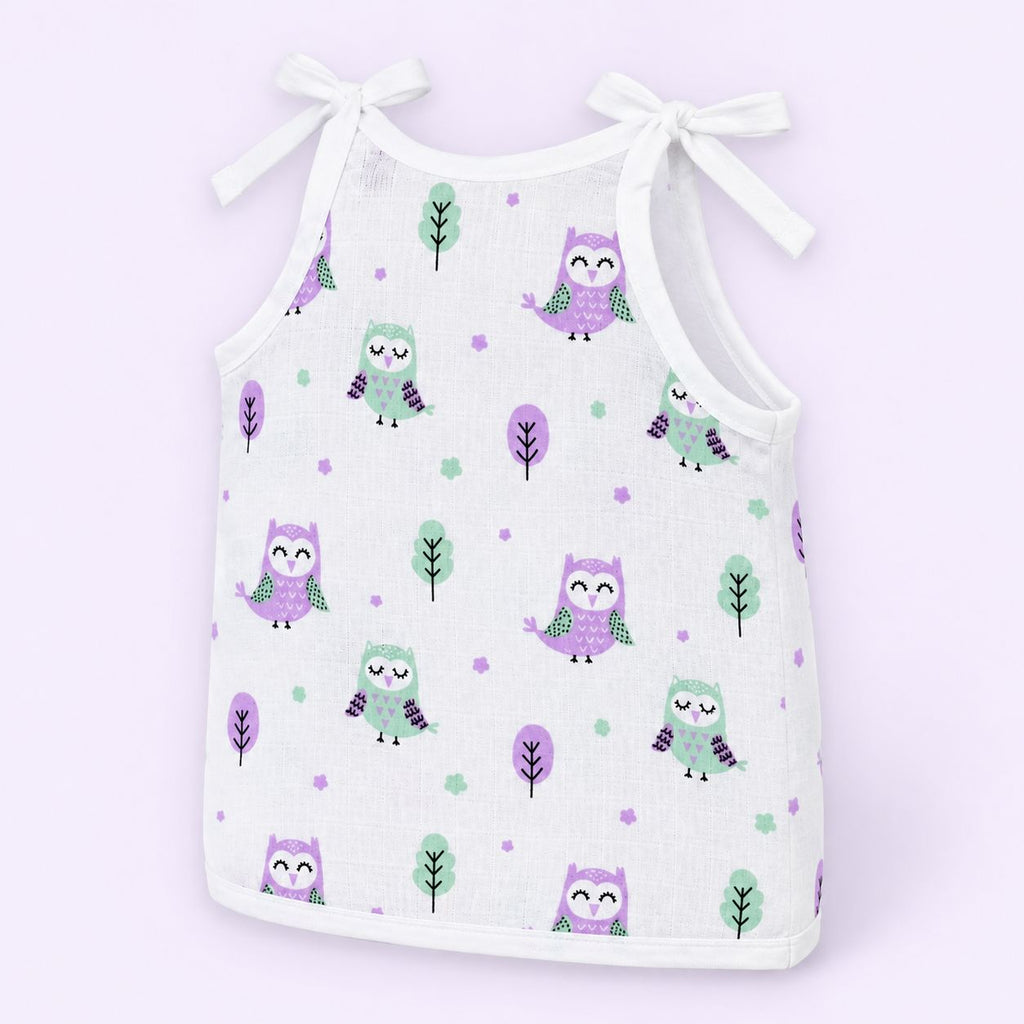 Cotton Muslin Knot Baby Jabla - Little Hoots Print | 0-3 Months