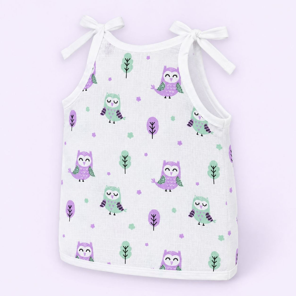 Cotton Muslin Knot Baby Jabla - Little Hoots Print | 0-3 Months