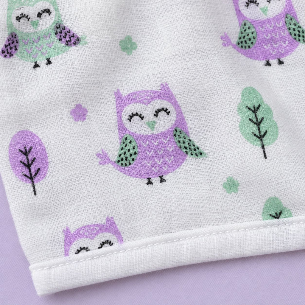 Cotton Muslin Knot Baby Jabla - Little Hoots Print | 0-3 Months