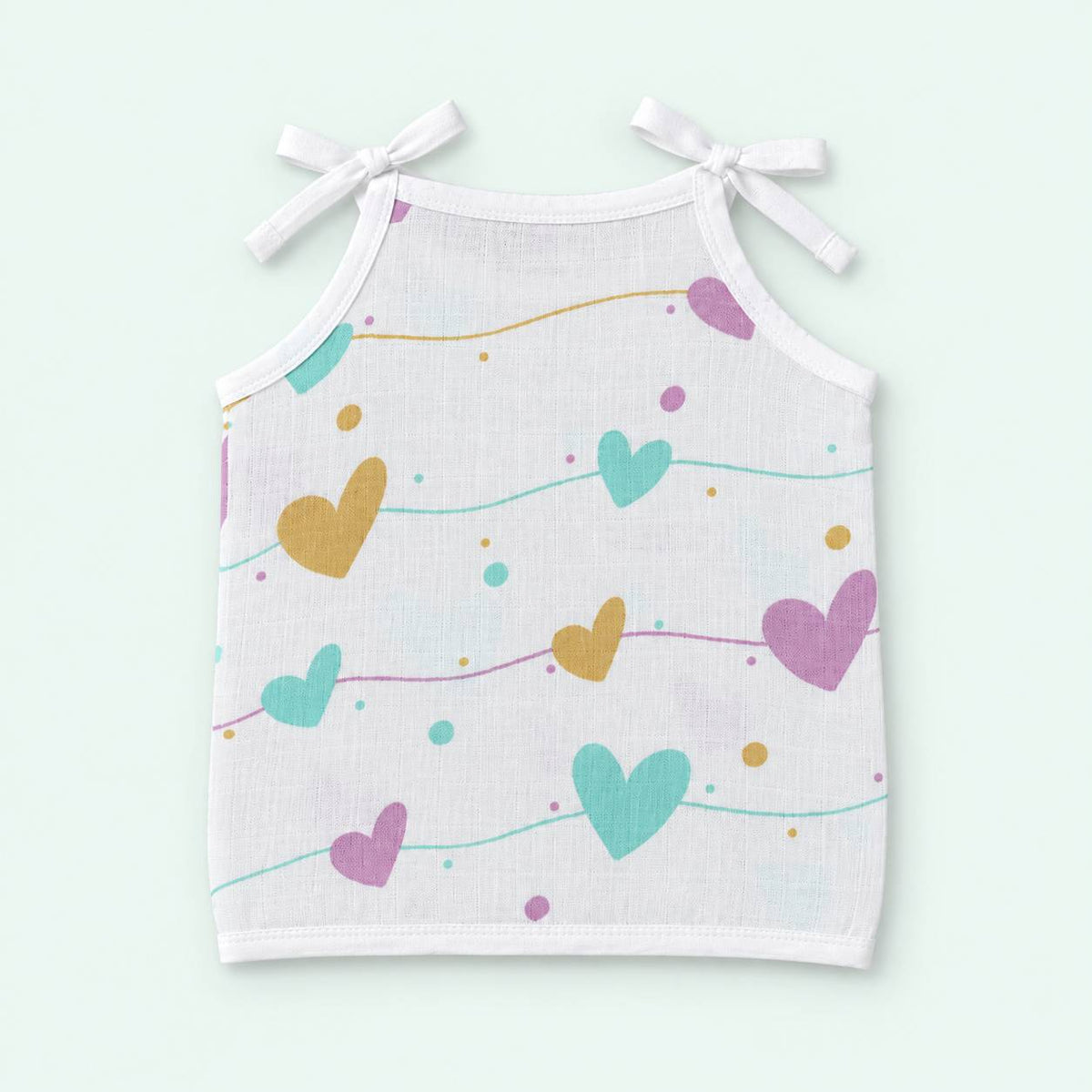Cotton Muslin Knot Baby Jabla - Love Lines Print | New Born